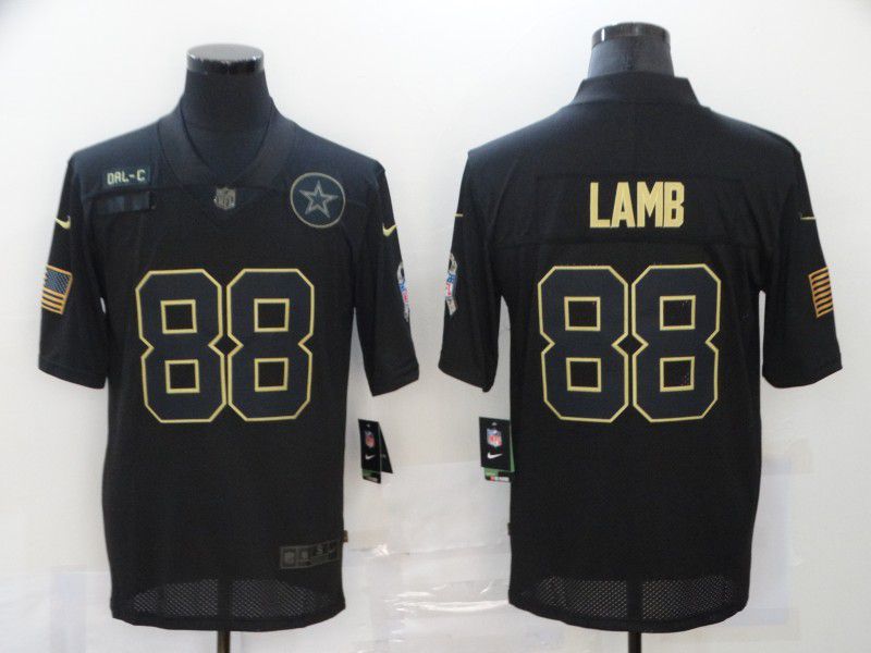 Men Dallas cowboys 88 Lamb Black gold lettering 2020 Nike NFL Jersey